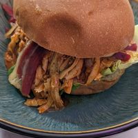 Pulled tofu BBQ burger at Genesis Plant Based Alchemy in North London