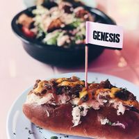 Hotdog at Genesis Plant Based Alchemy in North London