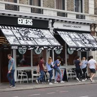 From the outside at Genesis Plant Based Alchemy in North London