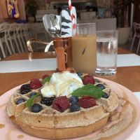 Breakfast Waffles 😍 at Genesis Plant Based Alchemy in North London