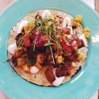 Smoked Chorizo Tacco at Genesis Plant Based Alchemy in North London