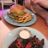Serían ribs and Genesis burger  at Genesis Plant Based Alchemy in North London