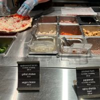 Blaze Pizza - counter where you can build your own vegan pizza   at Blaze Pizza  in Toledo