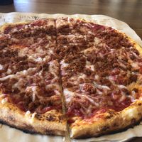 Vegan cheese and vegan chorizo  at Blaze Pizza in Murfreesboro