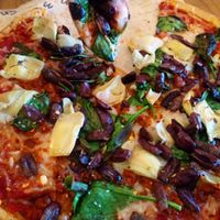 Kalamata artichoke spinach vegan pizza at Blaze Pizza in Murfreesboro