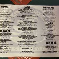 Current weekdays menu  at Bread & Bitter in Nottingham