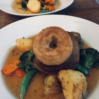 Vegan Sunday roast! Check the Yorkshire pud! at Bread & Bitter in Nottingham