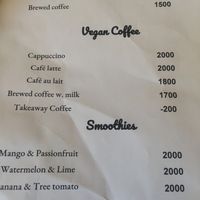 menu at Chess Cafe in Kigali