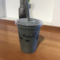 Matcha smoothie with added blueberries.  at Choice Superfood Bar & Juicery - Little Italy in San Diego