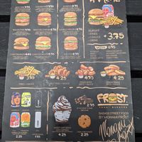 Menuuuu 🤙 at Frost Burgers in Liverpool