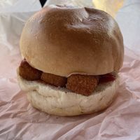 Vegan fish finger bap  at Goat Ledge in Hastings