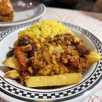 Loaded vegan fries  at American Dream Diner in Geneva