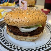 Original burger at American Dream Diner in Geneva