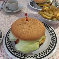 Vegan ‘cheese’ burger at American Dream Diner in Geneva