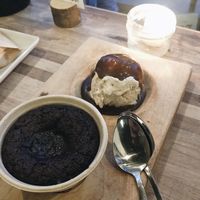 Vegan dark chocolate hot cake with vanilla Frankie & Jo’s  at Hot Cakes - Capitol Hill in Seattle