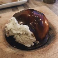 Frankie & Jo’s vanilla ice cream with veg caramel or chocolate sauce at Hot Cakes - Capitol Hill in Seattle