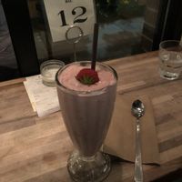 Vegan strawberry milkshake at Hot Cakes - Capitol Hill in Seattle