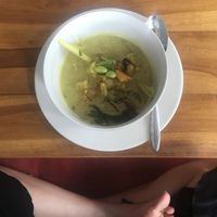Yummy lemongrass and coconut soup with Tempe for only 25k mmmmmmm  at Ayo Vegan - Peliatan in Ubud