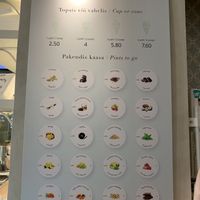 List of flavors  at Gelato Ladies in Tallinn
