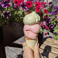 Watermelon and avocado-lime- mint ice-cream at Gelato Ladies in Tallinn