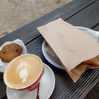 cappuccino with plant milk at Furna in Sofia