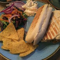 Houmous and vegetable panini at Sherlocks in Whitby