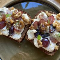Vegan ricotta toast with grapes   at Cafe Nomad - Weststadt in Heidelberg