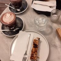 Hot chocolate, biscoff cheesecake, and a raw cake whose name I forget at Cafe Nomad - Weststadt in Heidelberg