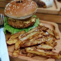 Chickpea burger at El Cafe Vegetarian Food in Ho Chi Minh City