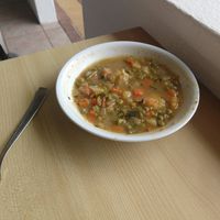 Vegetable soup at Isola Smeraldo in Lignano Sabbiadoro