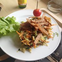 Couscous with tempeh at Isola Smeraldo in Lignano Sabbiadoro