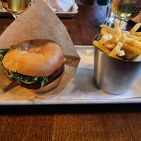 The only vegan option… around 140 kr just the burger.  at Phil's Burger - Stureplan in Stockholm