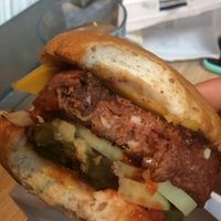 Beyond meat burger at Phil's Burger - Stureplan in Stockholm
