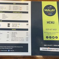 Menu 1/2  at Malay Kitchen in Kinsale