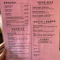 Vegan menu 2026  at Malay Kitchen in Kinsale