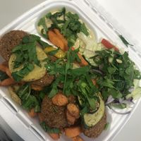 Falafel Platte mit Süßkartoffelpommes  at vegKebab in Schleswig