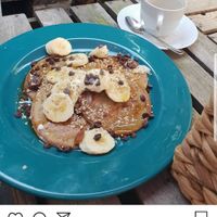 Banana chocolate Pancakes at Pure Note in Dusseldorf