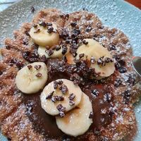 waffles with banana choco at Pure Note in Dusseldorf