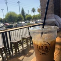 Caramel Latte w/ soy milk! at Cafe 86 in Chino