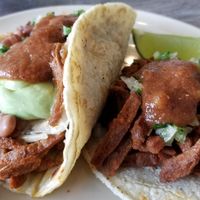 Vegan taco and vegan quesadilla at Mami Cheli's in Menlo Park
