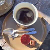 Americano and mini cheesecake   at Rose & Vanilla in Utrecht