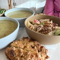 soup, salad, bread  at Rose & Vanilla in Utrecht