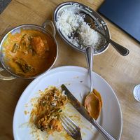 Vegan veggie tiki masala with rice (so good, I forgot to take a pic before I started eating!)  at Yak and Yeti in Napa