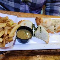 Vegan empanadas and fries at Dellepiane Sedona in Sedona