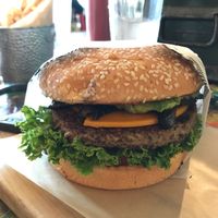 Impossible Burger with added portobello mushroom  at Dellepiane Sedona in Sedona