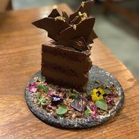 Vegan chocolate cake at Veggie Castle in Macau