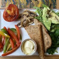 Plant power breakfast  at Pepino Deli in Glossop