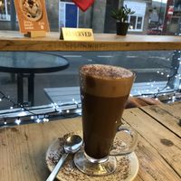 Classic hot chocolate and our reserved sign    at Pepino Deli in Glossop