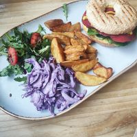 New York bagel at Pepino Deli in Glossop