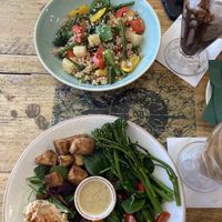 Too giant couscous, bottom Buddha bowl   at Pepino Deli in Glossop
